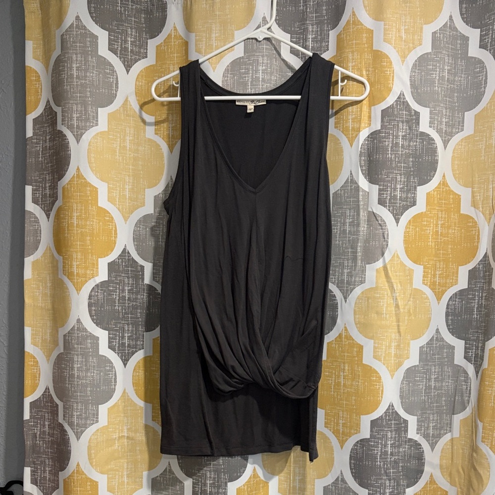 Express Black Tank Top with Twist Front